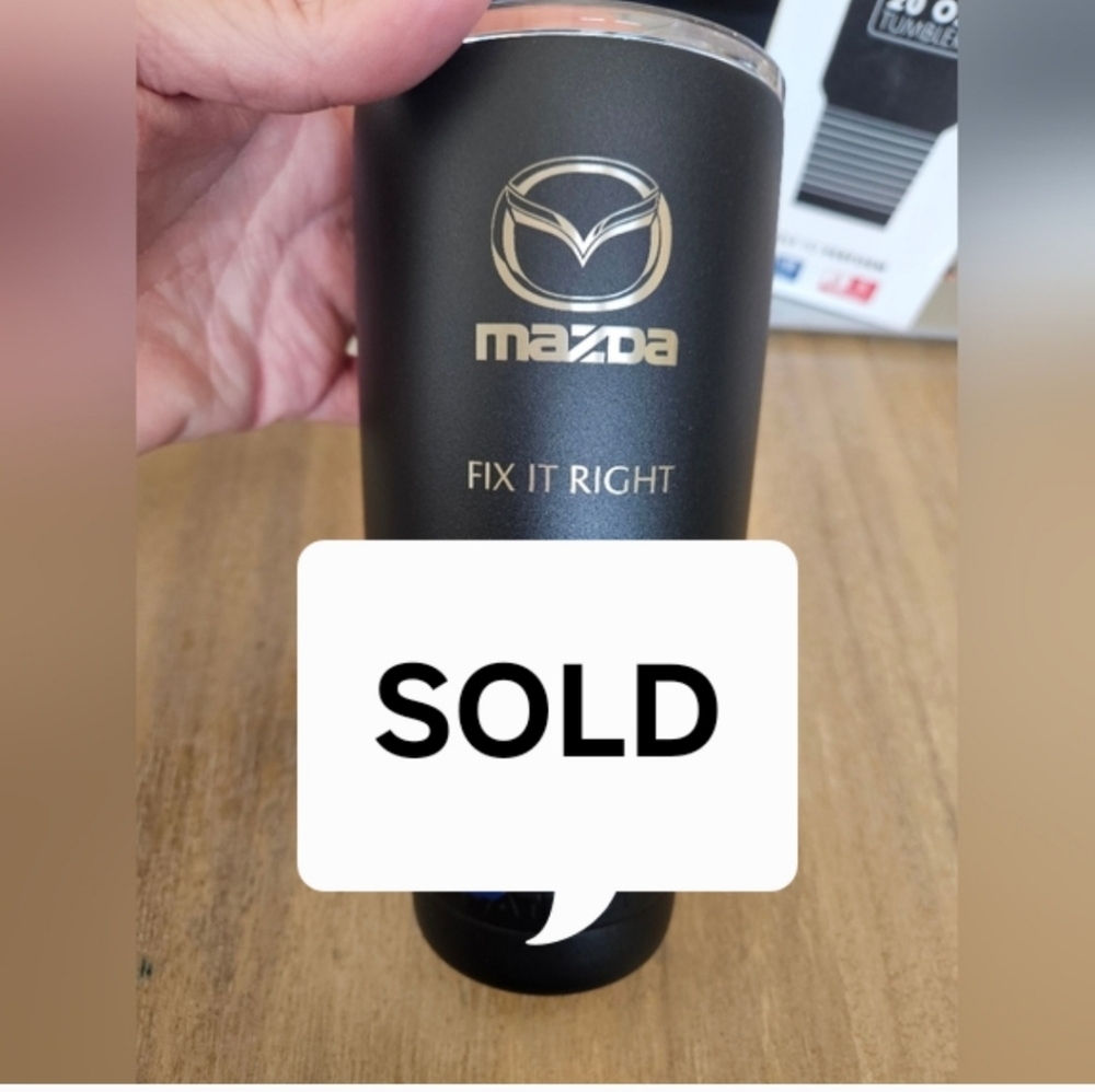 SOLD Mazda Black Tumbler 20 Oz Stainless Steel